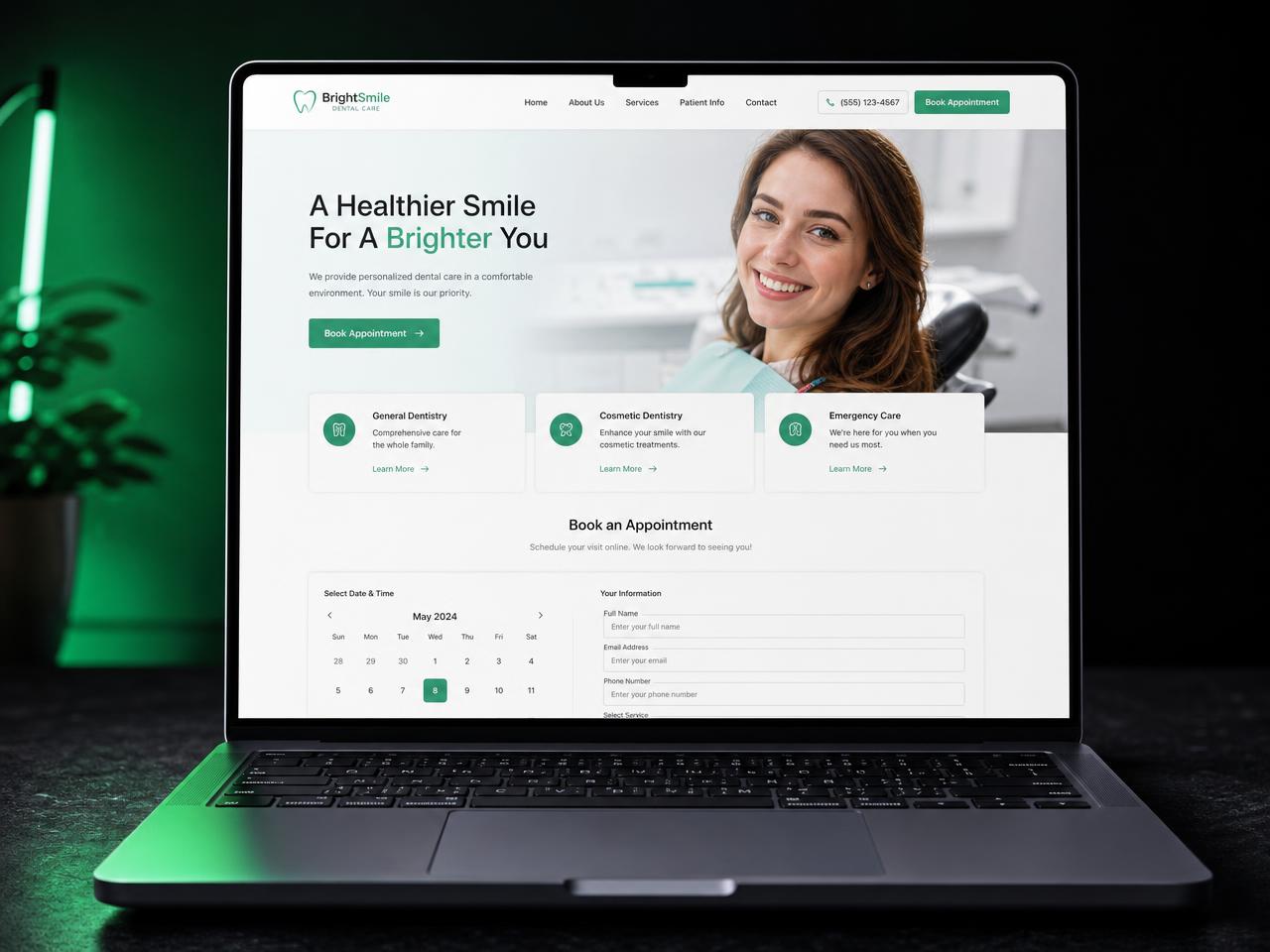 Landing page profesional en 3D para Clínicas & Salud
