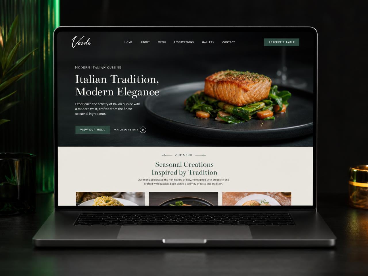 Landing page profesional en 3D para Restaurantes