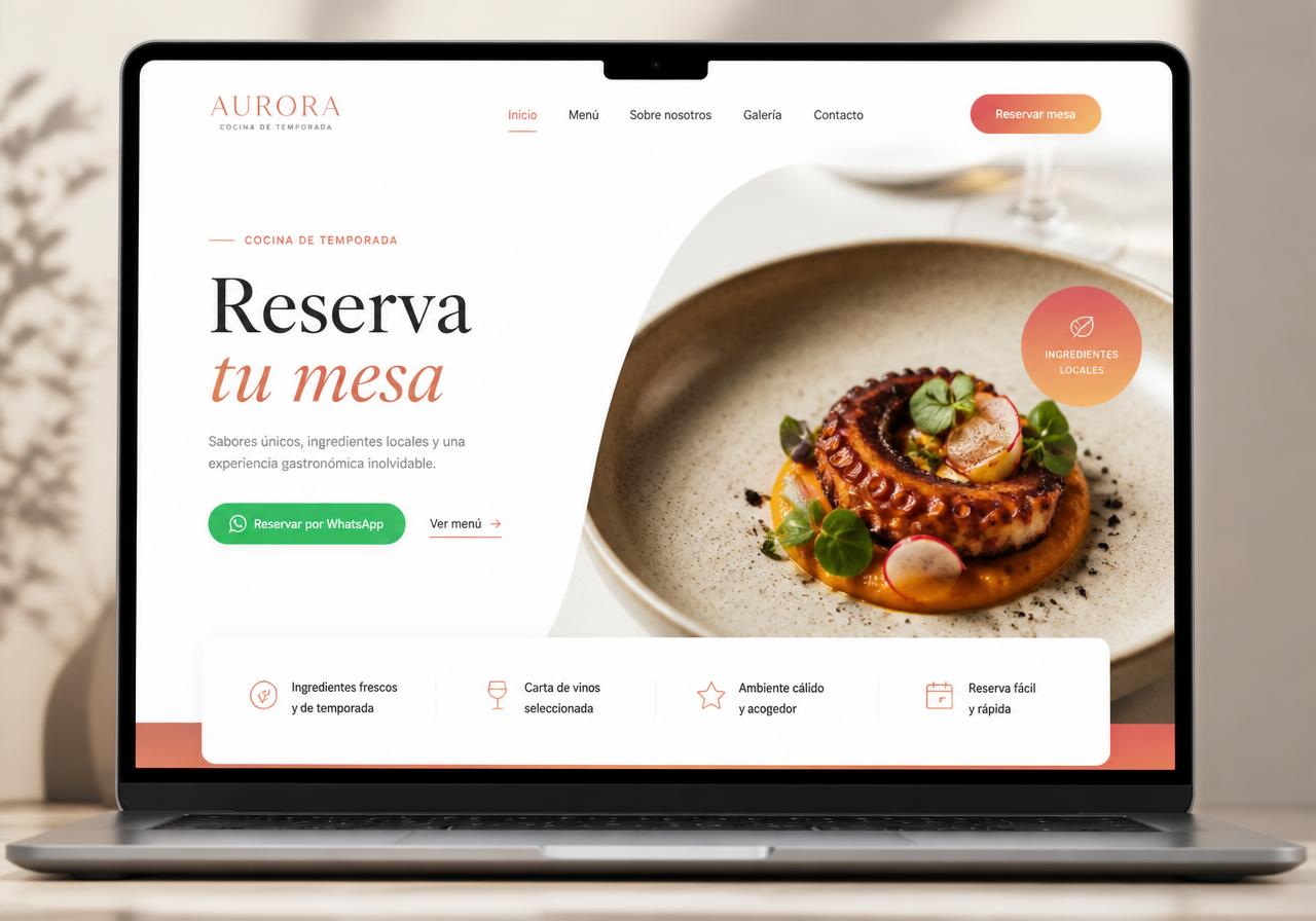 Ejemplo de landing para Restaurante
